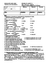 Đề kiểm tra học kỳ II môn Tiếng Anh 7 - Đề 2 - Năm học 2014-2015 - Phòng GD & ĐT Hoài Nhơn